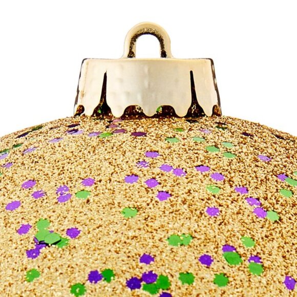 Jumbo Gold Mardi Gras Ornament - Picture 2 of 4